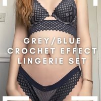 Grey/Blue Crochet Detail Lingeri…