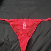 Lace red thong