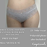Grey Lace Cotton Full Back Panti…