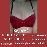 Red Lace T-Shirt Bra (#A8)