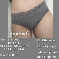 Grey Lace Leg Detail Cotton/Span…