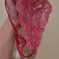 Pretty pink size 6 lacy thong, t…