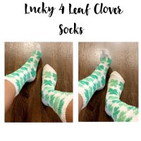 Lucky 4 Leaf Clover Fuzzy Socks