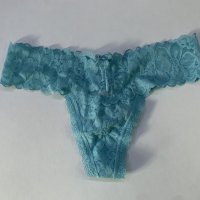 Blue Lace Up Thong