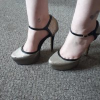 Trashed high heels